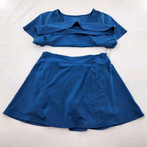 Sincerely Jules Active Size Large Blue Top & Skirt Set Performance Tennis Golf - Picture 2 of 5
